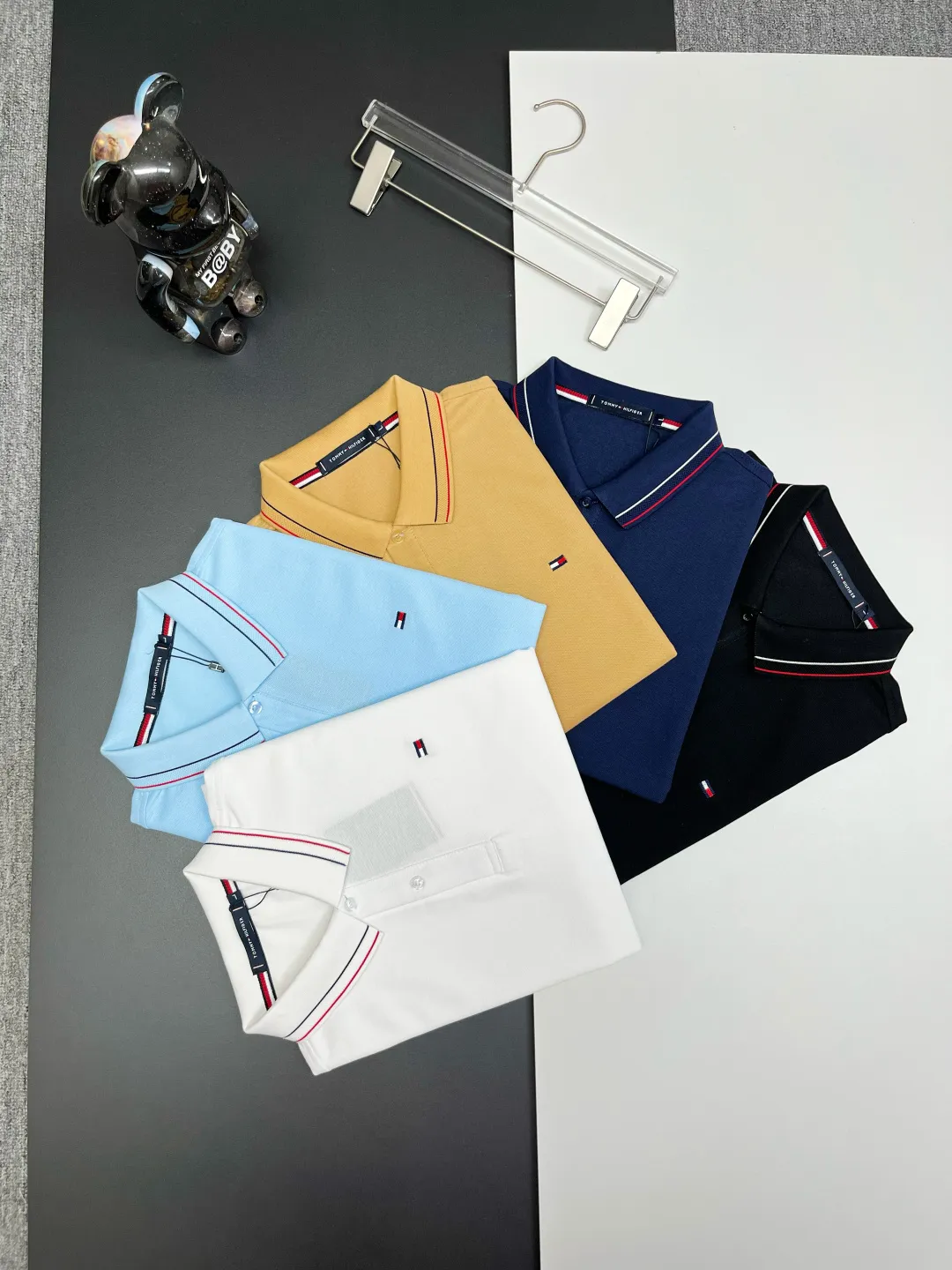 TOMMY New Arrival Polo Same Style 210 ， Factory New Arrival Versatile : Black White Royal Blue Khaki Size：M-3XL